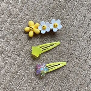 Flower Hair Clips, 3 piece